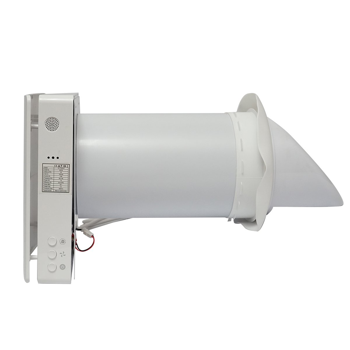 Ventilator cu recuperare de caldura pentru 1 camera, montaj perete 50m3/h, 7.8W, Wi-Fi 220V AV-TTW5-W